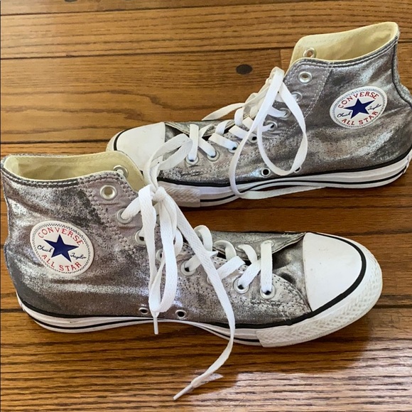 silver converse high tops